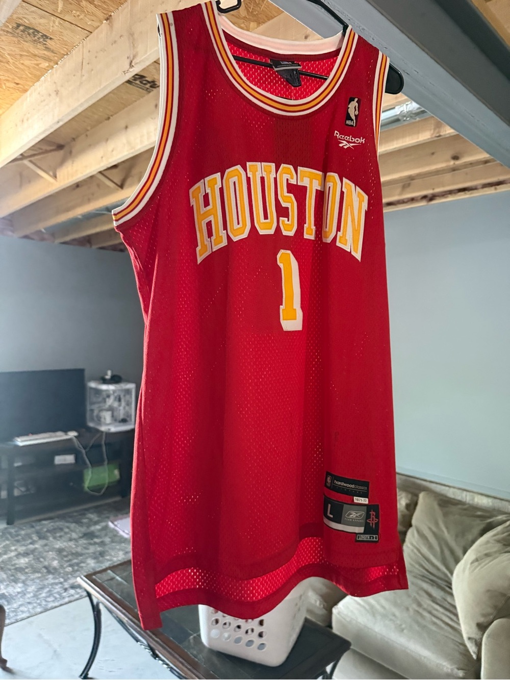 NBA Houston Tracy Mcgrady Reebok Mesh Jersey #1 Authentic